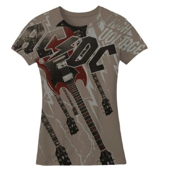 AC/DC High Voltage Liquid Blue metal rock Official Allover T-Shirt XL NWT - Picture 2 of 3